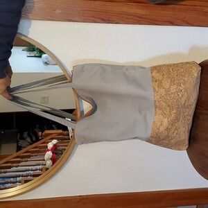 Takis Adamopoulos | Big Fun Gray Beach Market Tote Bag Top Zip Neutral  Size XL